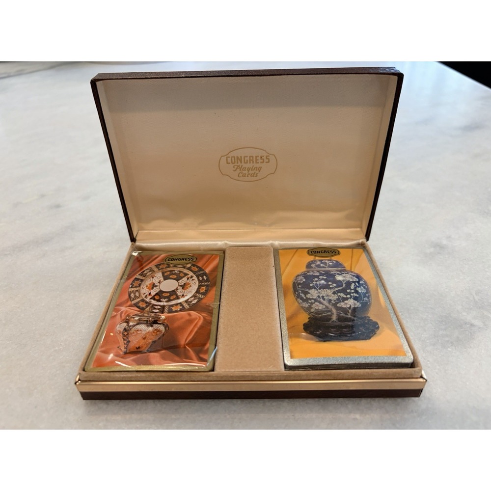 Congress Poker Playing Cards Boxed Set, 2 Deck Card Decks, Art Theme